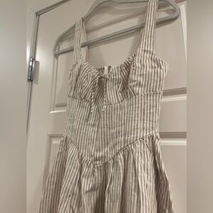 NEW Never Worn Reformation Striped Linen Dress, Perfect Condition